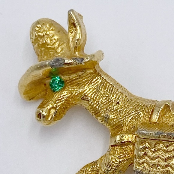 Vintage Goldtone Donkey Brooch Pin - Picture 4 of 6